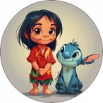 Pictu Hap Ehető papír barátok Lilo és Stitch 19, 5 cm - Pictu Hap (pic9000562_kruh)
