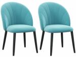 ART Set 2 scaune bucatarie/living, Telor, catifea, metal, verde albastrui si negru, 52x54x79 cm (AR167816)