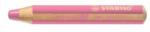 STABILO Creion STABILO woody 3 în 1 - culoare, apă, ceară - roz