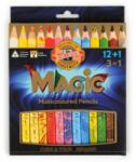 KOH-I-NOOR Creioane triunghiulare KOH-I-NOOR "MAGIC 3408" cu set dur multicolor 12+1 buc
