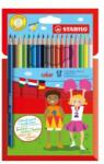 STABILO Creioane color hexagonale STABILO, 15 buc de culori diferite + 3 culori neon