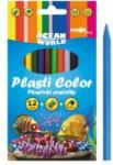 JUNIOR Creioane din plastic Plasti Color Ocean World - set 12 buc