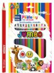 Junior Creioane triunghiulare JUNIOR JUMBO ZOO - set de 12 buc + ascuțitoare gratuită