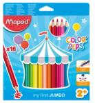 Maped Creioane colorate pe trei fețe MAPED JUMBO Color' Peps 18 buc