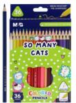 M&G Creioane triunghiulare M& G So Many Cats, set de 36 buc