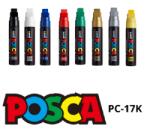 uni Filc UNI Posca PC-17K, 10-15mm , 8db/csomag, arany, ezüst, fehér, fekete, kék, piros, sárga, zöld