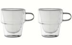 KRASINO Set 2 cani espresso Altmore, sticla borosilicat, pereti dubli, 80 ml