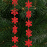 Family Collection Karácsonyi girland - hópehely - 2, 7 m - piros (58616A)
