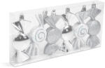 Family Collection Karácsonyfadísz szett - ezüst cukor - 10 x 3, 6 cm - 6 db / szett (58782B) - conlight
