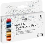  Markere pentru sticlă și porțelan Kreul Metallic Fine, 5 buc/set