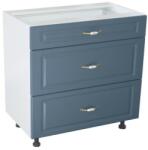 Spectral Mobila Corp inferior 80 cu 3 sertare metalice greutate Zebra MDF albastru