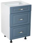Spectral Mobila Corp inferior 50 cu 3 sertare metalice greutate Zebra MDF Albastru