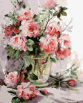Ipicasso Set pictura pe numere, cu sasiu, Trandafiri diafani, 40x50 cm (PC40501194) Carte de colorat