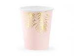 PartyDeco Pahare Leaves, roz deschis, 220 ml (1 set. 6 buc. ) (KPP54-081J-EU3)