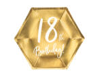 PartyDeco Farfurii aurii 18 th Birthday - 20CM Set 6 BUC (TPP73-18-019M)