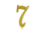 PartyDeco Lumanare cifra 7, aurie, 10cm (SCU4-7-019)