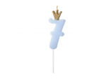 PartyDeco Lumanare cifra 7, albastru deschis, 9.5cm (SCU6-7-001J)
