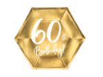 PartyDeco Farfurii aurii 60 th Birthday - 20CM Set 6 BUC (TPP73-60-019M)