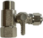 Coventina Bekötő idom golyós csappal - 3/8" külső / 3/8" belső menettel és 3/8"-os cső csatlakozással (FWC-CS3838)