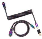Keyroad Cablu pentru tastatură Keychron - Premium Rainbow Plated Black, USB-C/USB-C, negru (KEYCHRON-ACC-Cab-5)