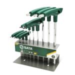 SATA T-nyelű imbuszkulcs készlet 9 részes 2-10mm, állvánnyal (ST09118)