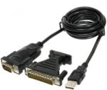 PremiumCord USB Soros Átalakító Fekete 1.5m KU2-232 (KU2-232)