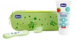 Chicco Chicco, pasta de dinti cu fluor si periuta de dinti + etui, verde, 12 luni+