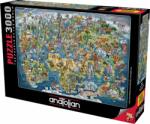 Anatolian 3000 db-os puzzle - Wonderful World Map (4923) (4923)