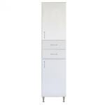 Vertex Bianca Plus 45 magas szekrény 2 ajtóval, 2 fiókkal, magasfényű fehér színben, jobbos (LEBM452A2FMFFMFFJ)