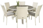  Asztal és szék garnitúra Dallas 2390 (Fehér + Szürke)