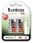 Uniross AAA/mikro akkumulátor 1, 2 V 1000 mAh (4 db) (UH4AAA1000) - szucsivill