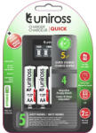 Uniross kompakt gyorstöltő + 4db AA/ceruza akkumulátor 1, 2 V 2100 mAh (UCU002A)