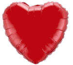 Flexmetal Szív, piros színű, pálcás fólia lufi, 23 cm