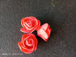  3 cm átmérőjű habrózsa virágfej - Piros