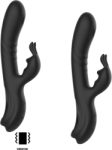 Black & Silver Vibrator Rabbit BlackSilver Jamie Rechargeable Silicone Rabbit Stimulator Black Vibrator