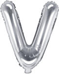 PartyDeco Balon folie Litera V , 35cm, argintiu (1 buc. ) (FB2M-V-018)