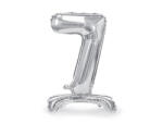 PartyDeco Balon folie cu suport Numarul 7 , 70 cm, argintiu (1 pachet 1 buc. ) (FB102M-7-018)