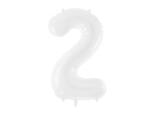 PartyDeco Balon folie Numarul 2 , 86 cm, alb (1 pachet 1 buc. ) (FB130-2-008)