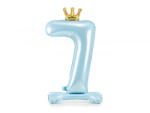 PartyDeco Balon folie cu suport Numarul 7 , 84 cm, albastru cer (1 pachet 1 buc. ) (FB126M-7-011)