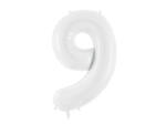 PartyDeco Balon folie Numarul 9 , 86 cm, alb (1 pachet 1 buc. ) (FB130-9-008)