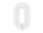 PartyDeco Balon folie Numarul 0 , 86 cm, alb (1 pachet 1 buc. ) (FB130-0-008)