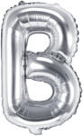PartyDeco Balon folie Litera B , 35cm, argintiu (1 buc. ) (FB2M-B-018)