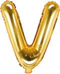 PartyDeco Balon folie Litera V , 35cm, auriu (1 buc. ) (FB2M-V-019)