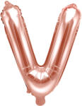 PartyDeco Balon folie Litera V , 35cm, rose gold (1 buc. ) (FB2M-V-019R)