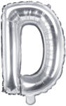 PartyDeco Balon folie Litera D , 35cm, argintiu (1 buc. ) (FB2M-D-018)