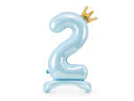 PartyDeco Balon folie cu suport Numarul 2 , 84 cm, albastru cer (1 pachet 1 buc. ) (FB126M-2-011)