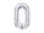 PartyDeco Balon folie Numarul 0 , 86 cm, argintiu (1 pachet 1 buc. ) (FB1M-0-018)