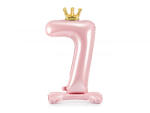 PartyDeco Balon folie cu suport Numarul 7 , 84 cm, roz deschis (1 pachet 1 buc. ) (FB126M-7-081J)