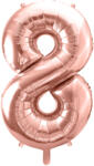 PartyDeco Balon folie Numarul 8 , 86 cm, roz auriu (1 pachet 1 buc. ) (FB1M-8-019R)