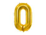 PartyDeco Balon folie Numarul 0 , 86 cm, auriu (1 pachet 1 buc. ) (FB1M-0-019)